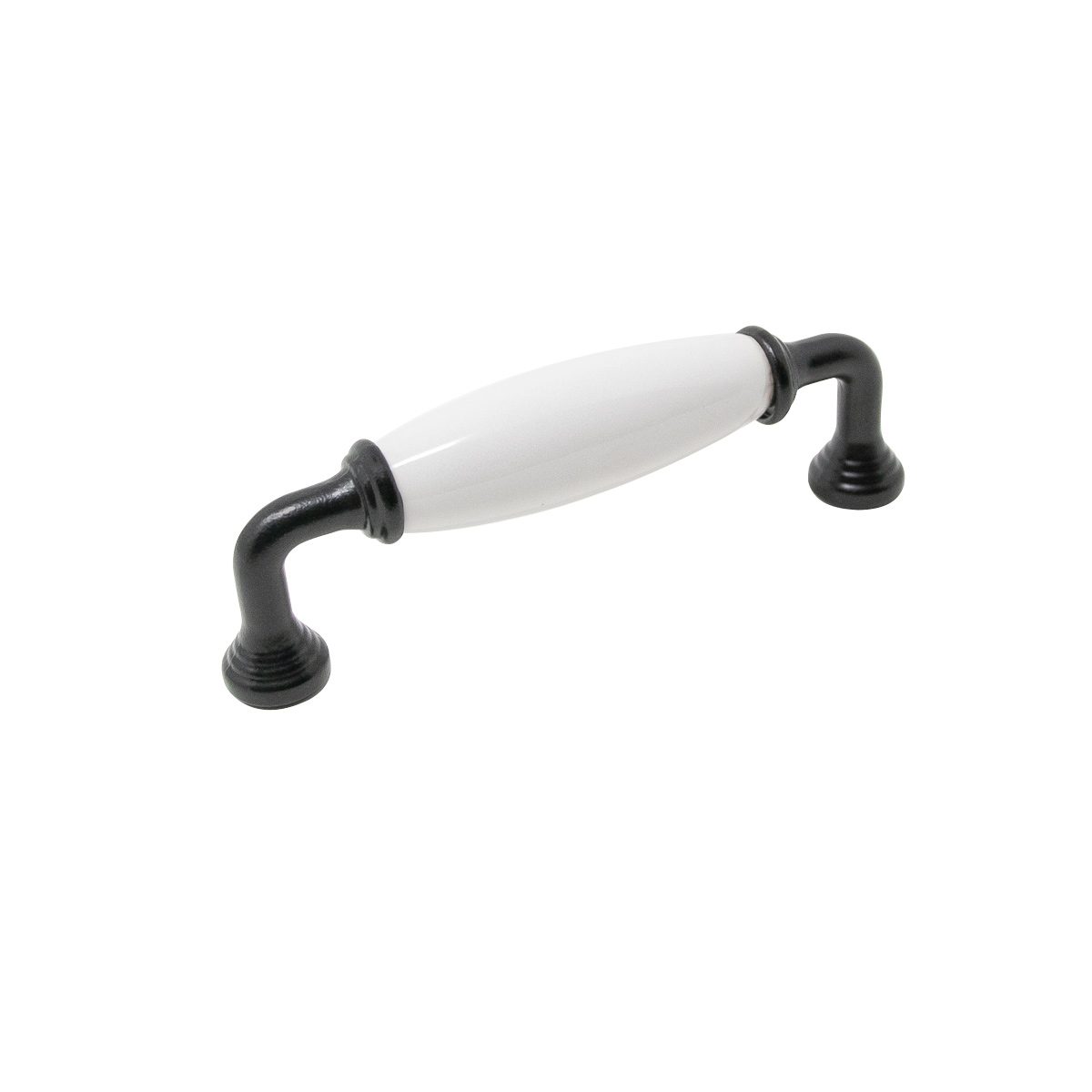 Handle Bella 96 C/C Black/White Porcelain