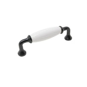 Handle Bella 96 C/C Black/White Porcelain