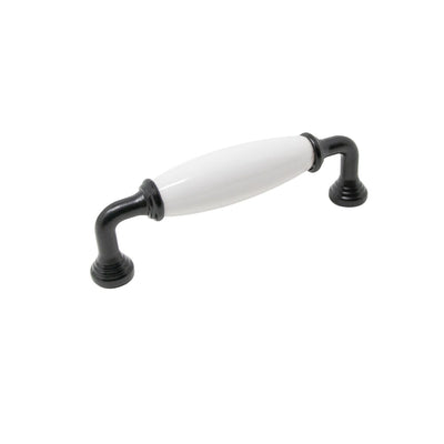 Handle Bella 96 C/C Black/White Porcelain