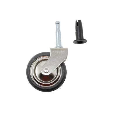 Tevagnshjul 50mm Nickel/Svart 4-Pack