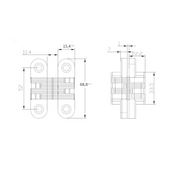 Concealed barrel hinge 44-70mm Matt Black