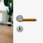 Door Handle Kastrup Light Leather/Stainless Steel