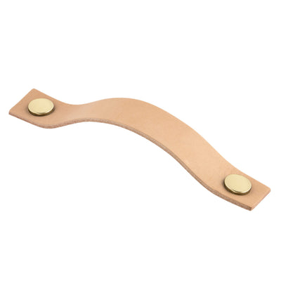 Handle Levanto Light Leather/Brass 128 C/C