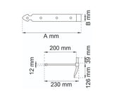 Hook-and-Band Hinge for Through Mounting Black