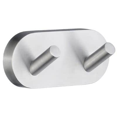 HOME Double Hook Satin Chrome
