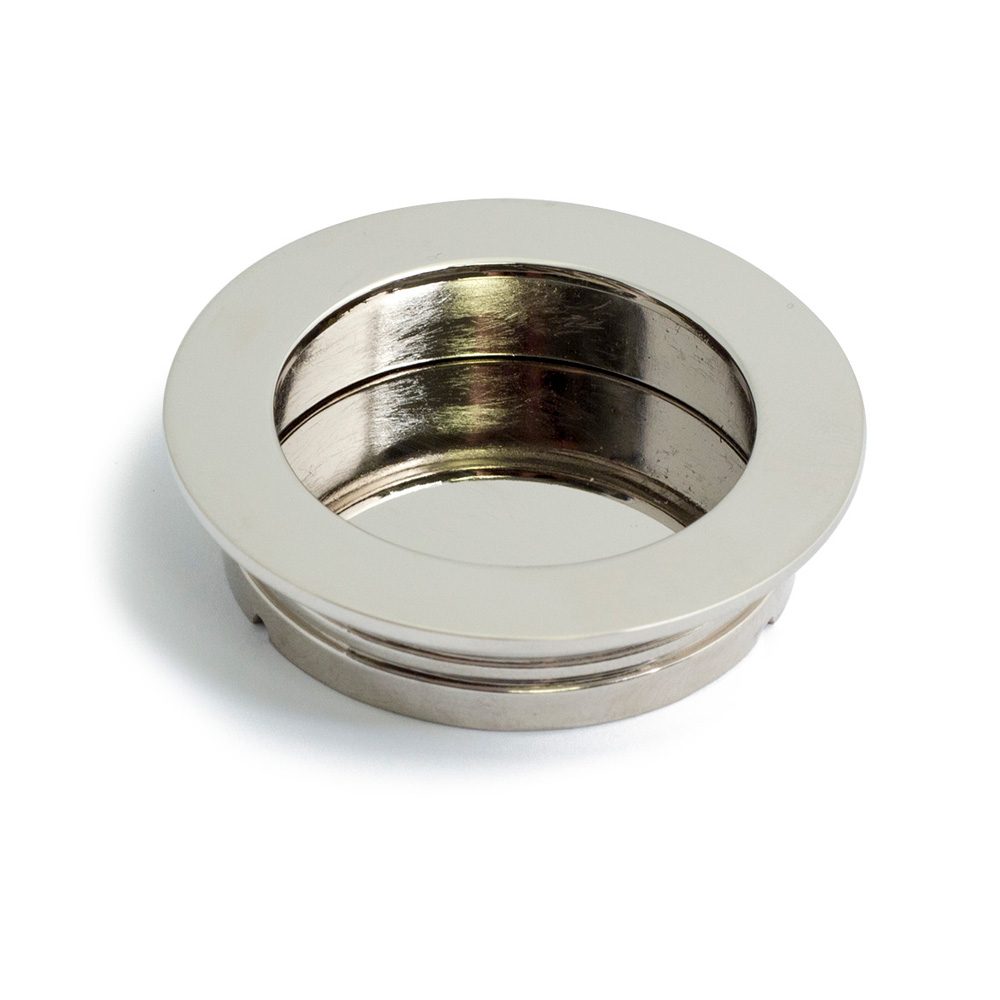 Skålhandtag Infälld Nickel 2-Pack