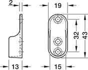 Rörhållare Sidfäste Nickel OVAL 2-pack