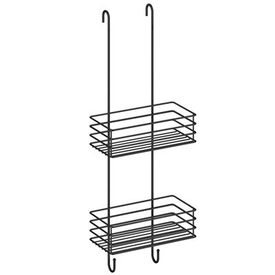 Hanging Double Shower Basket Black