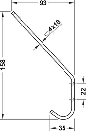Single Hook with Hat Peg Aluminium