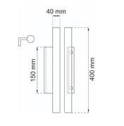 Pull Handle 400mm Aluminium/Black