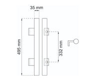 Pull Handle 495mm Aluminium/Black