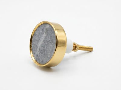 Knob Gloria 40mm Stone/Brass