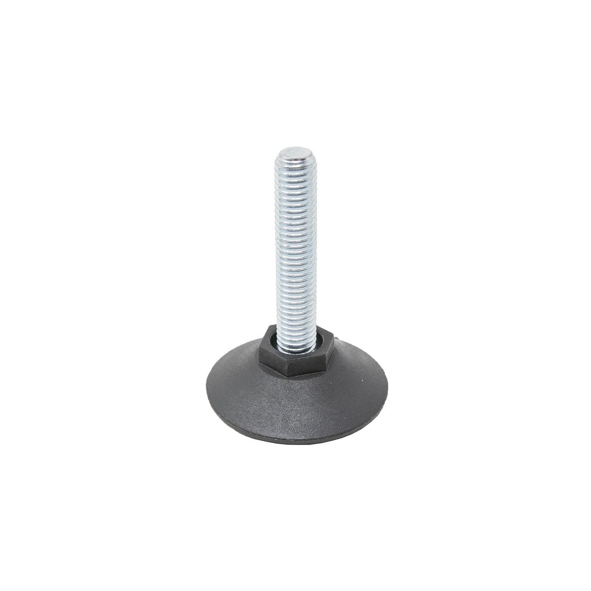 Möbelfot 65mm M10 Zink/Svart Plast