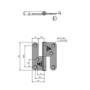 Løftehængsel 1222 85 mm Rustfri