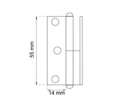 Løftehængsel 55 mm Forgyldt 2-pak