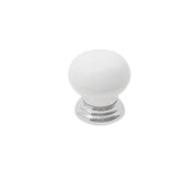 Knob Bella 30mm Chrome/White Porcelain