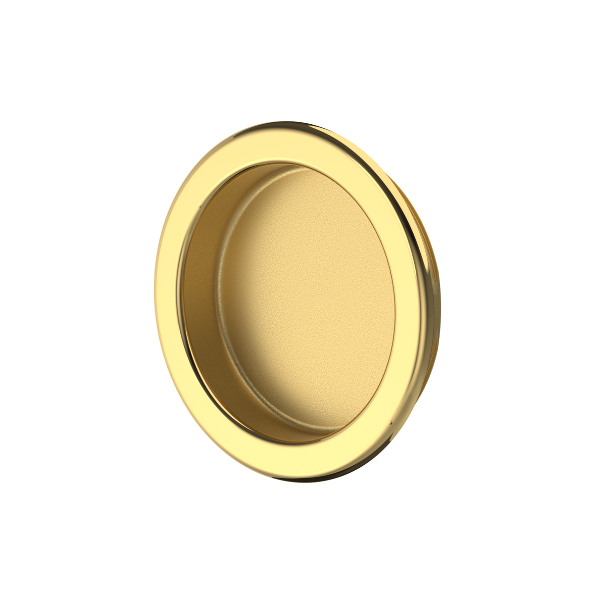 Recessed Cup Handle Brass-Plated 2-Pack