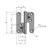 Lift-off hinge 3220 98 mm Stainless steel