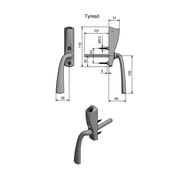 Lockable Espagnolette Handle Tyresö Satin Nickel