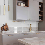 Aveny Kitchen Rail 600mm Complete Unfinished Brass