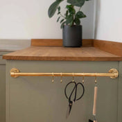 Aveny Kitchen Rail 600mm Complete Unfinished Brass
