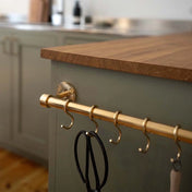 Aveny Kitchen Rail 600mm Complete Unfinished Brass