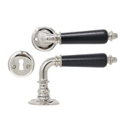 Door Handle Classic Style Nickel Wood