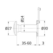Door Viewer 35-60mm Black