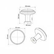 Knopp 30-35 mm Nickel