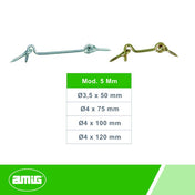 Cabin Hook 120mm Brass-plated