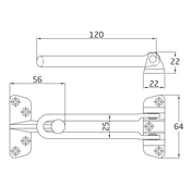 Dørstopper 120mm Svart - For Inadslående Dør