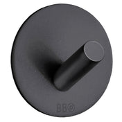 Single Hook Self-Adhesive Round Matt Black