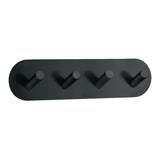 Self-Adhesive 4-hook Round Black