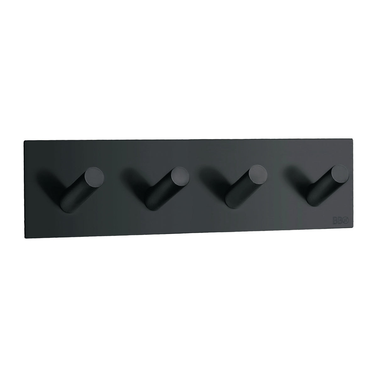 Self-Adhesive 4-hook Angular Matt Black
