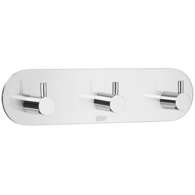 Triple Hook Self-Adhesive Chrome