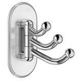 Self-Adhesive Swivel Triple Hook Chrome