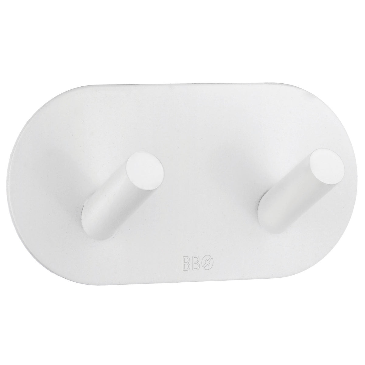 Self-Adhesive Double Hook Round White