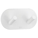 Self-Adhesive Double Hook Round White