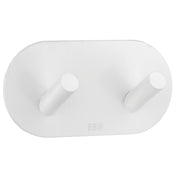 Self-Adhesive Double Hook Round White
