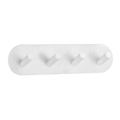 Self-Adhesive 4-hook Round White