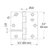 Ledhængsel 89x89mm Antikbehandlet