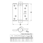 Single-Acting Hinge 75mm Stainless steel