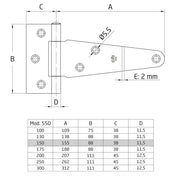 T-Hinge 150mm Black