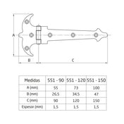 Hengsel 90mm Svart