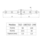 Gångjärn 240mm Svart
