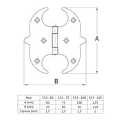 Hinge 100x91mm Black