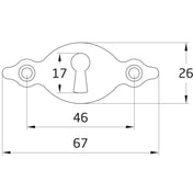Nyckelskylt liggandes 68 mm Svart