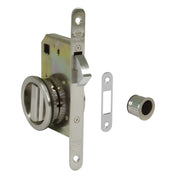COMPLETE WC LOCK CASE FOR SLIDING DOOR IN SATIN NICKEL