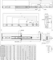 Extension Fitting 350-1000mm Full Extension (Side Mount) - 35kg