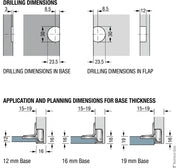 Flap hinge Nickel/White Plastic
